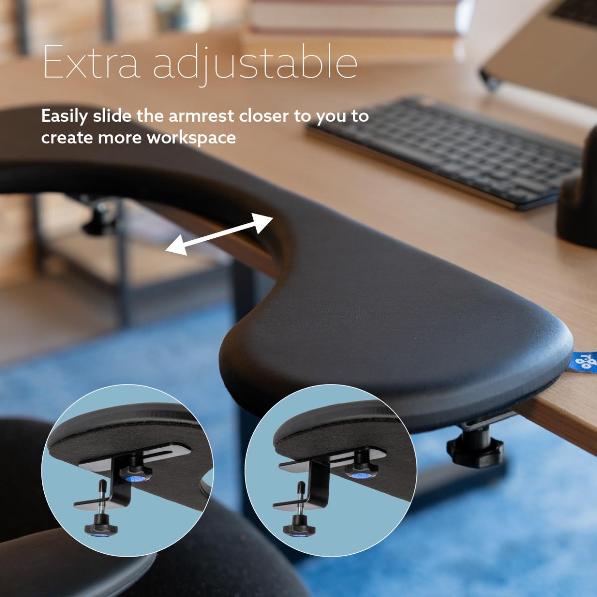 Ergonomic Armrest Bracket And Clamp Black