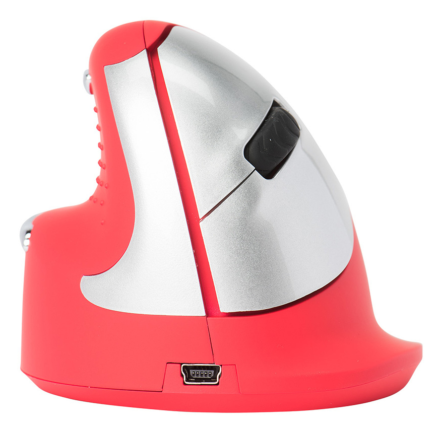He Sport Ergonomic Mouse Left Handed Bluetooth Red