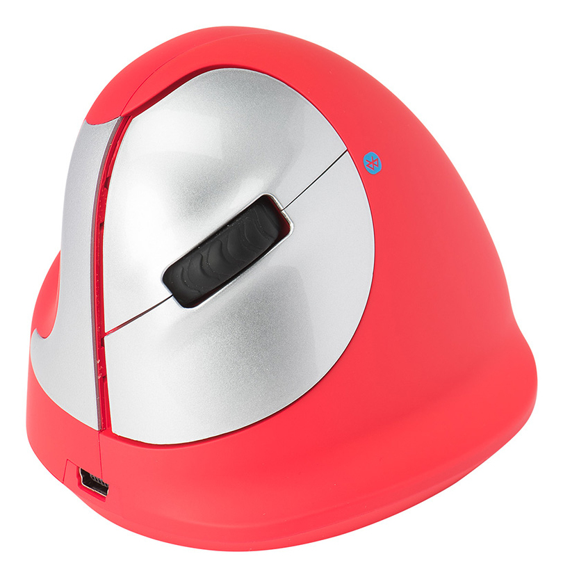 He Sport Ergonomic Mouse Left Handed Bluetooth Red