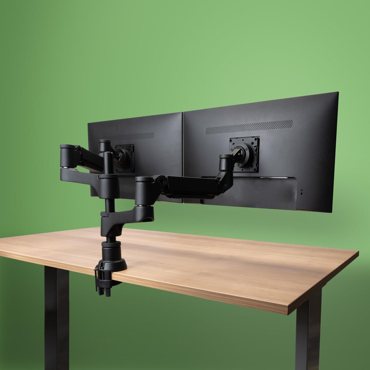 Caparo 4 Twin Monitor Arm Silver