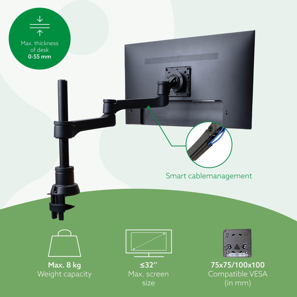 Zepher 4 Monitor Arm Silver