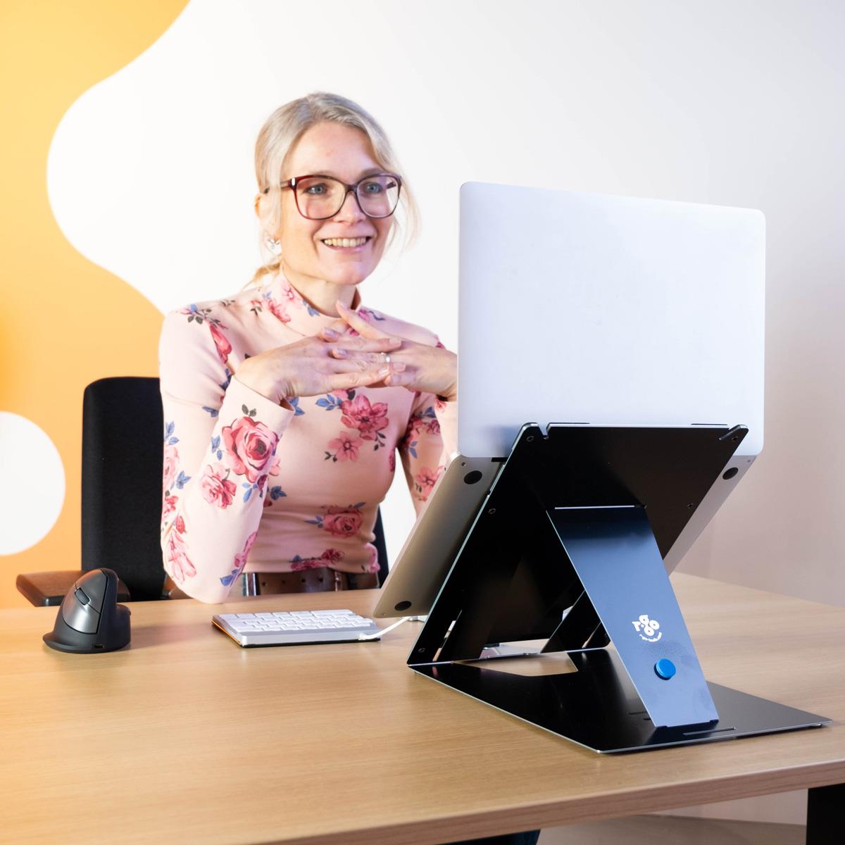 Riser Duo Tablet And Laptop Adjustable Stand Black