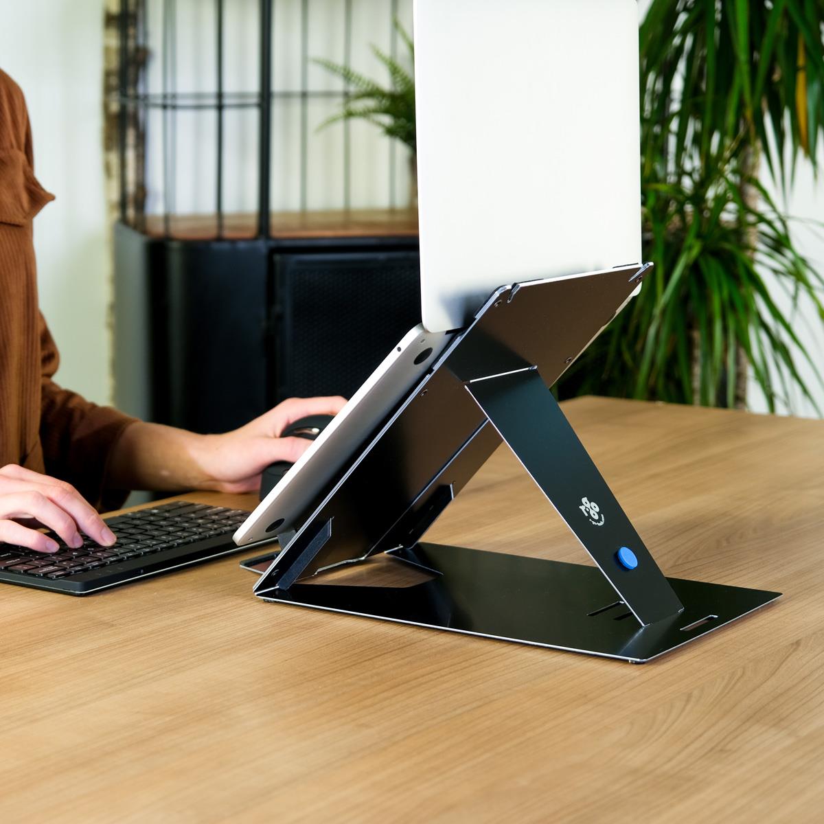 Riser Duo Tablet And Laptop Adjustable Stand Black