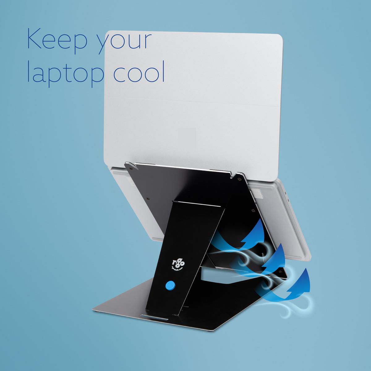 Riser Duo Tablet And Laptop Adjustable Stand Black