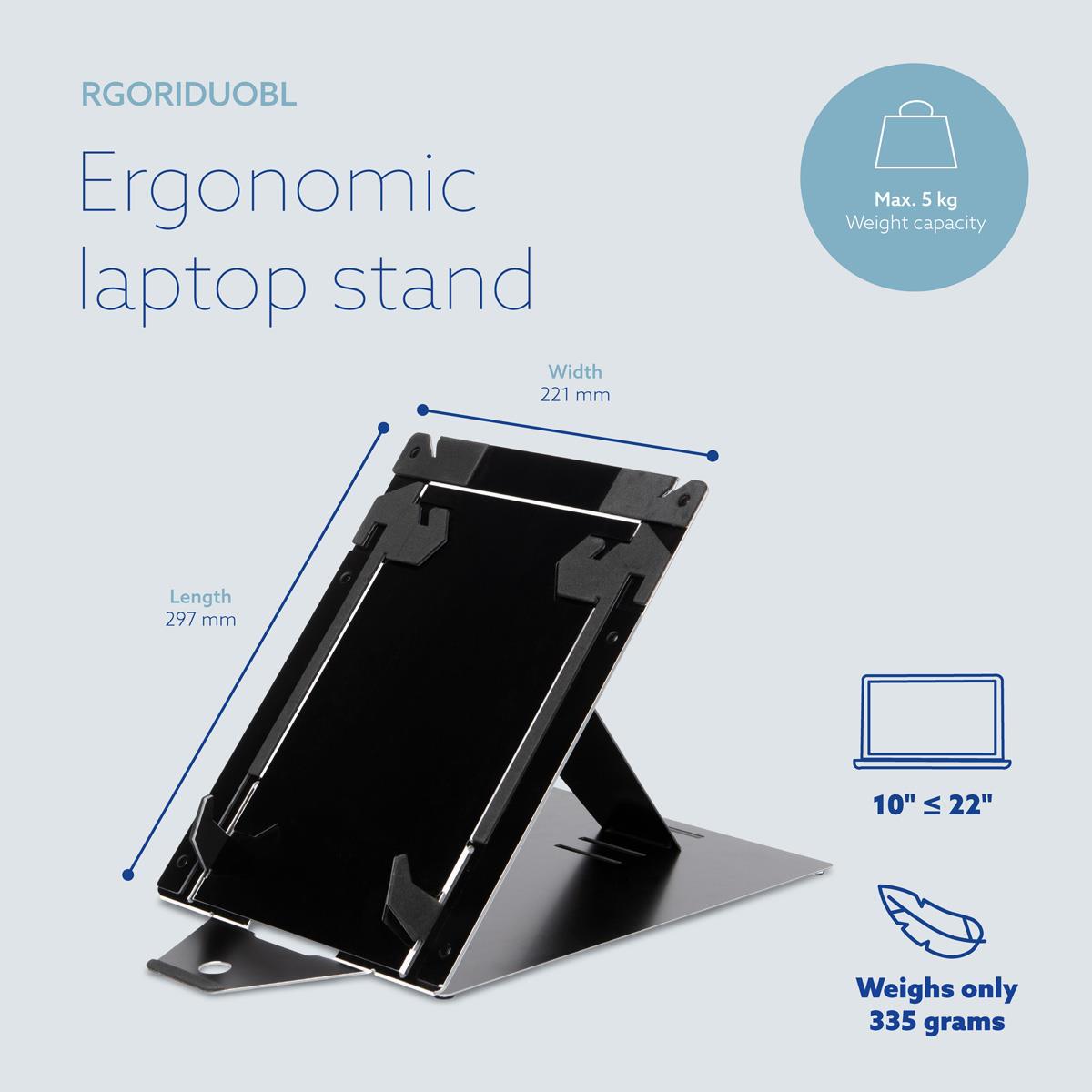 Riser Duo Tablet And Laptop Adjustable Stand Black