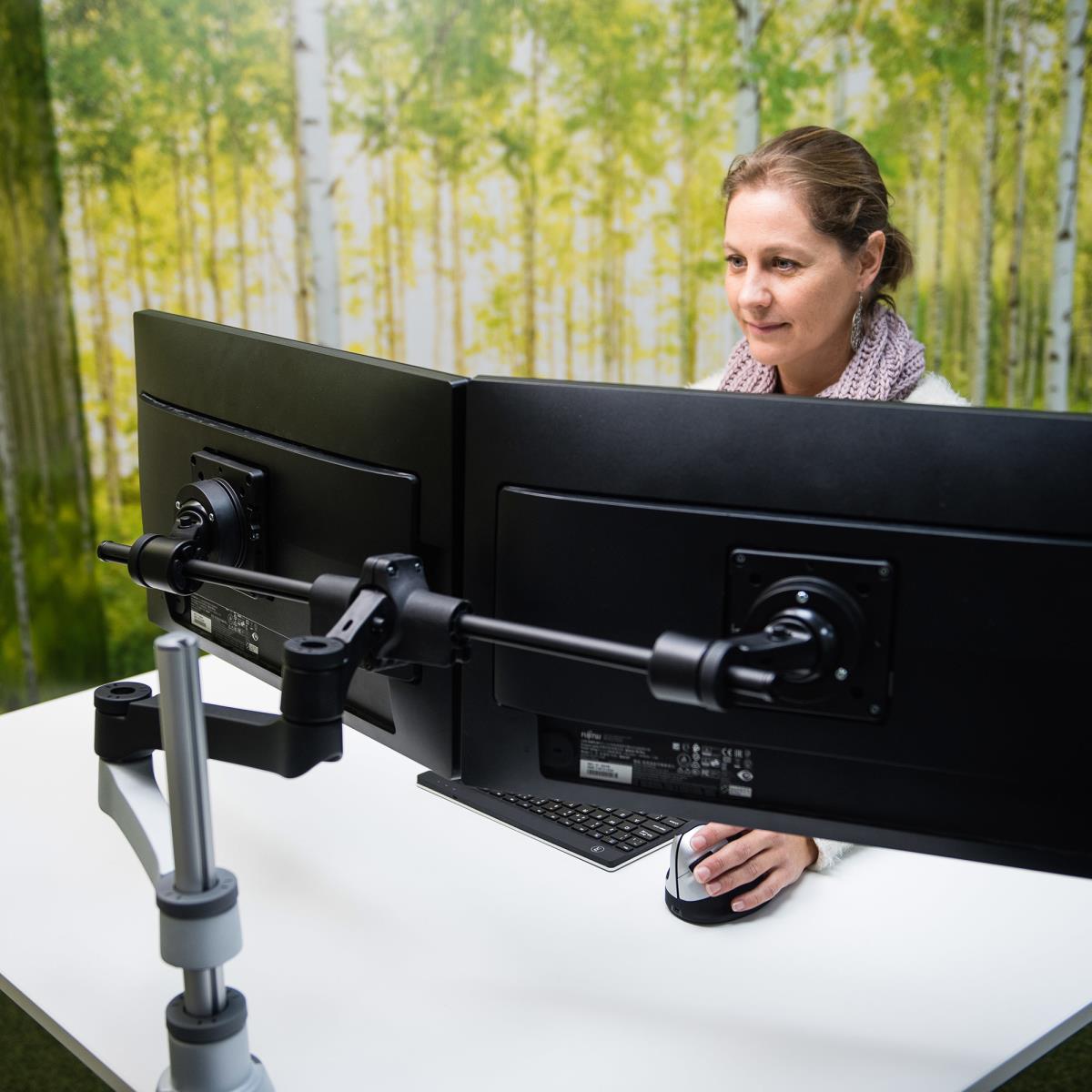 Zepher C2 Circular Dual Smartbar Monitor Arm Desk Mount