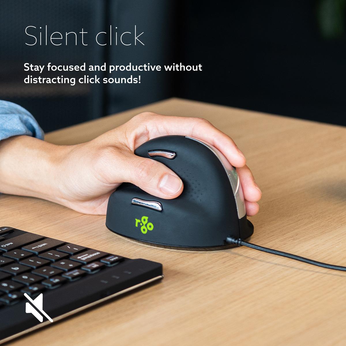 He Ergonomic Mouse - Left Handed - Large - Wired