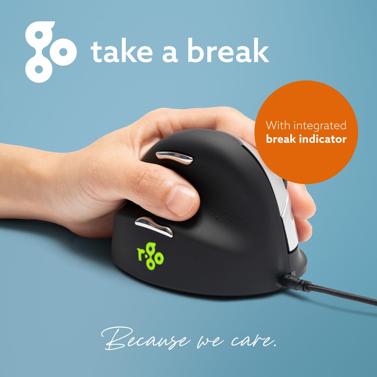 He Ergonomic Mouse - Left Handed - Large - Wired
