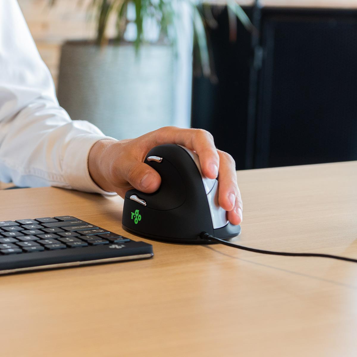 He Ergonomic Mouse - Left Handed - Large - Wired