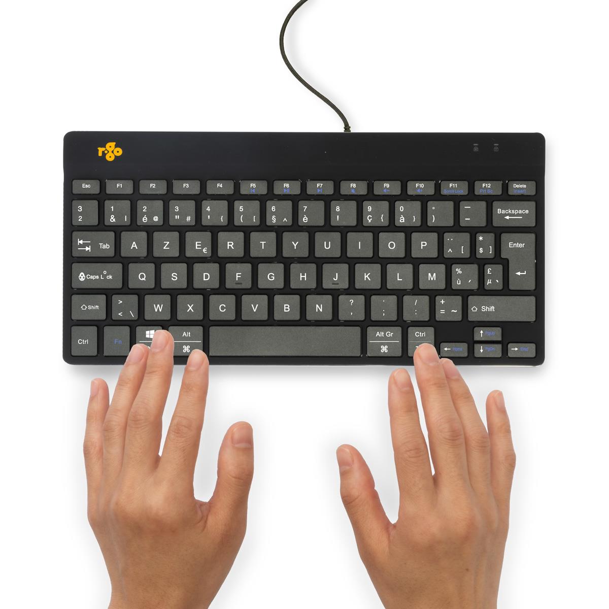 Compact Break Ergonomic - Keyboard - Wired - Black - Azerty Belgian