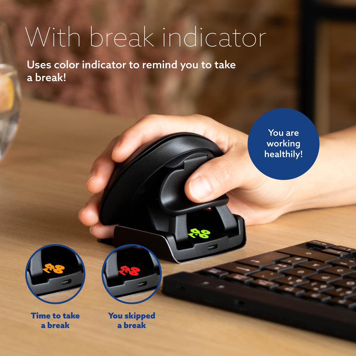 R-go Twister Ambidextrous Ergonomic Mouse - Wired/wireless Bluetooth