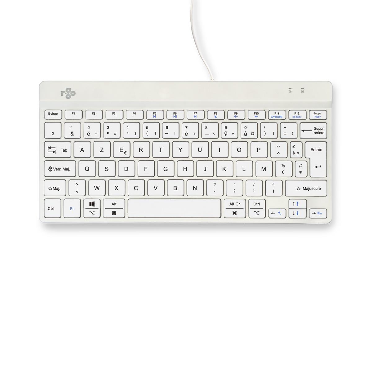 Compact Break Ergonomic - Keyboard - Wired - White - Azerty French
