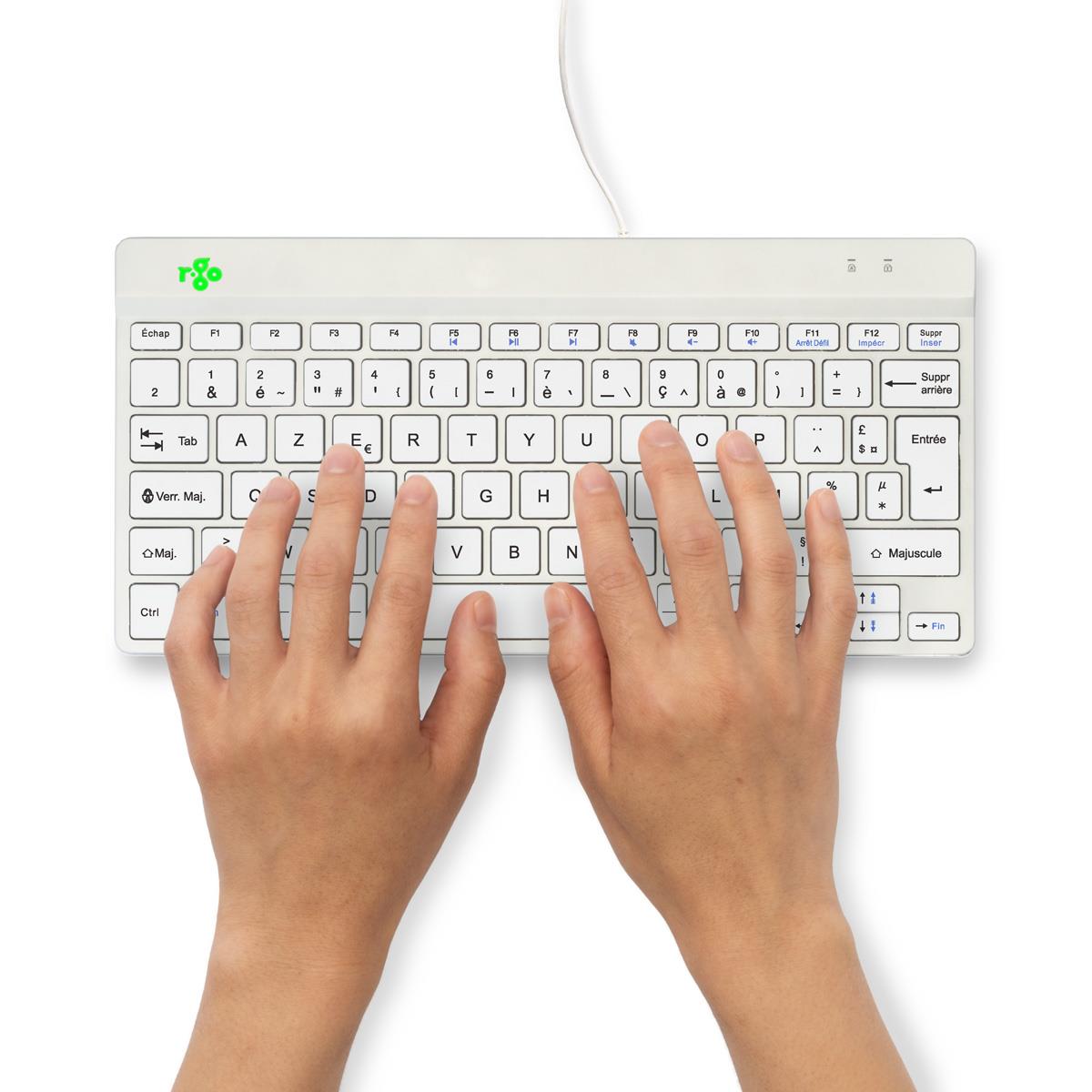 Compact Break Ergonomic - Keyboard - Wired - White - Azerty French