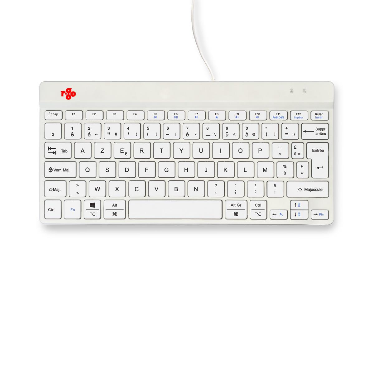 Compact Break Ergonomic - Keyboard - Wired - White - Azerty French