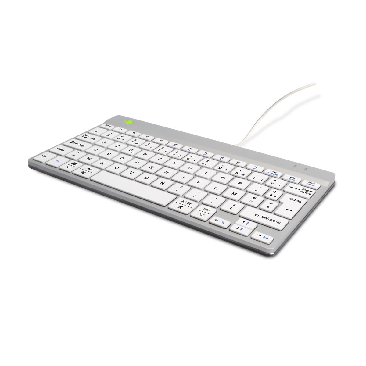 Compact Break Ergonomic - Keyboard - Wired - White - Azerty French