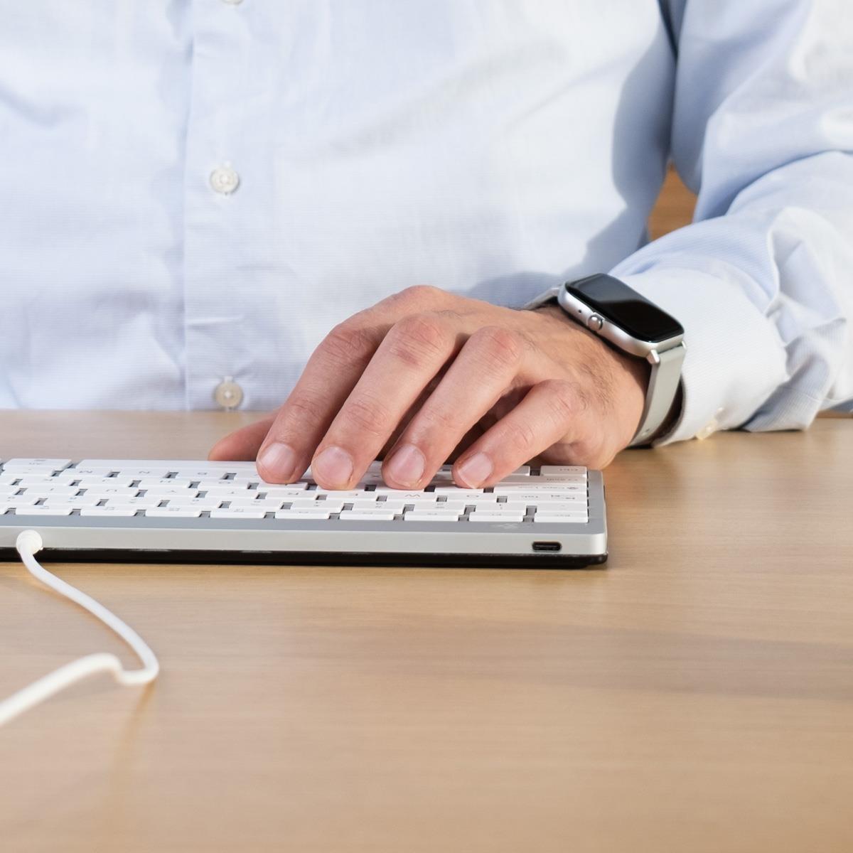Compact Break Ergonomic - Keyboard - Wired - White - Qwerty Us