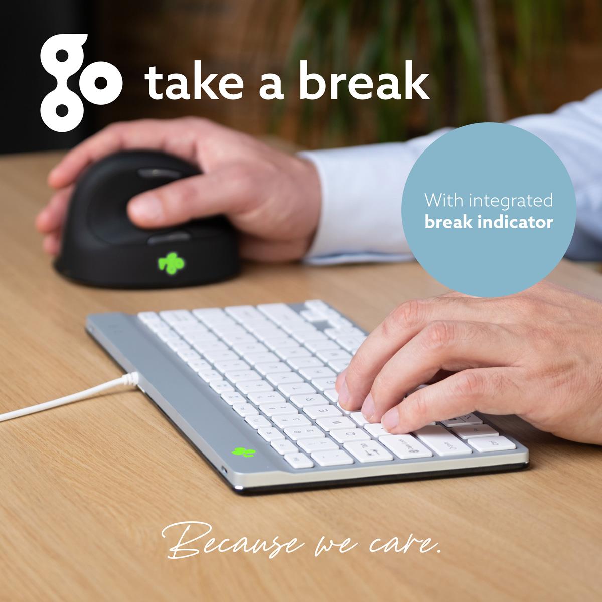 Compact Break Ergonomic - Keyboard - Wired - White - Qwerty Us