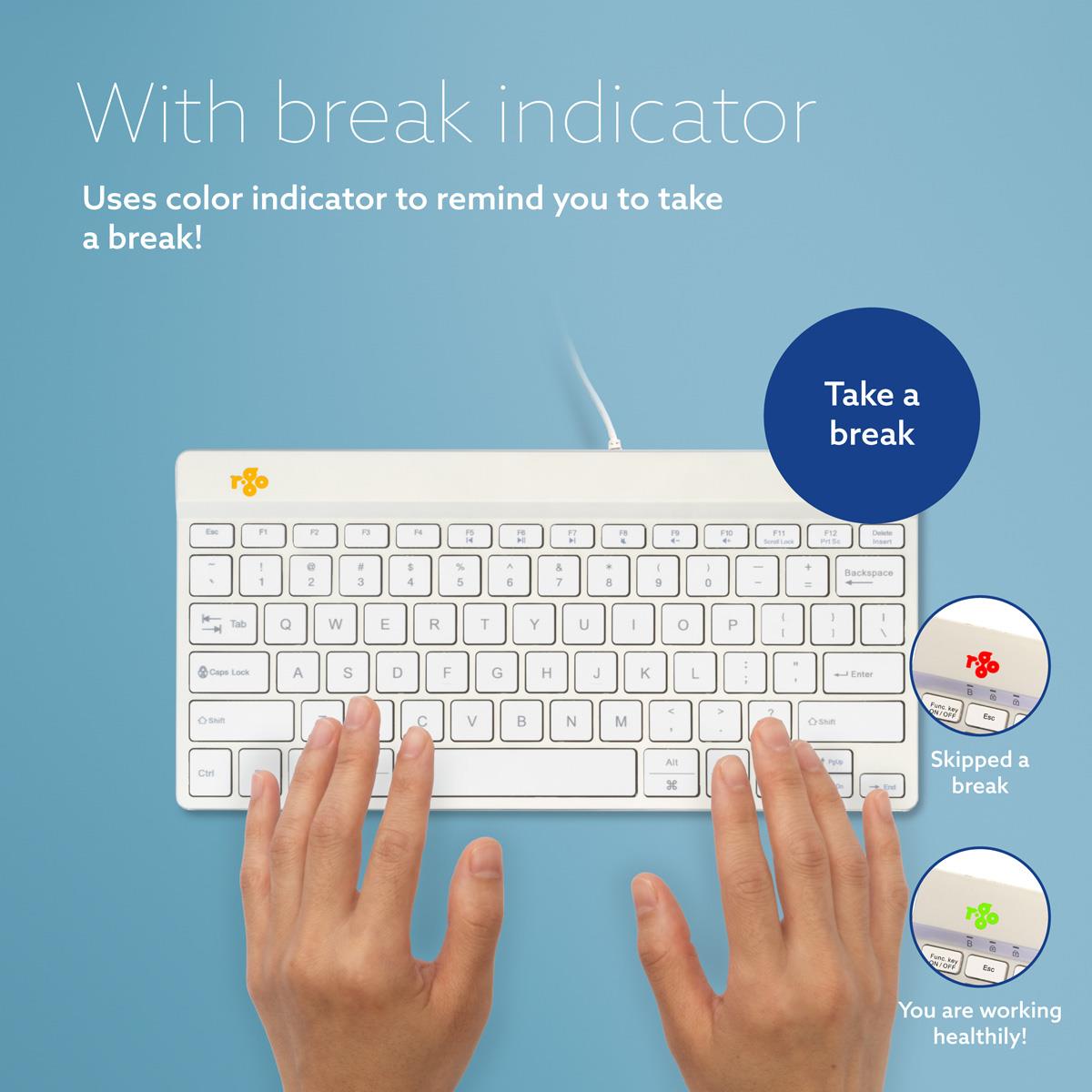 Compact Break Ergonomic - Keyboard - Wired - White - Qwerty Us