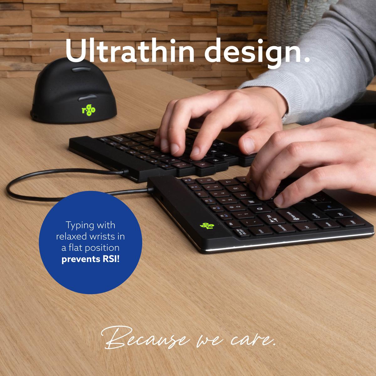 Split Break Ergonomic - Keyboard - Wireless - Black - Qwerty Us