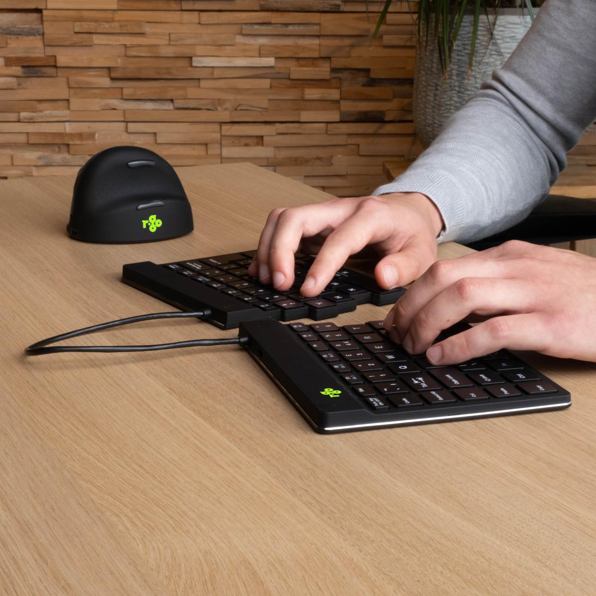 Split Break Ergonomic - Keyboard - Wireless - Black - Qwerty Us