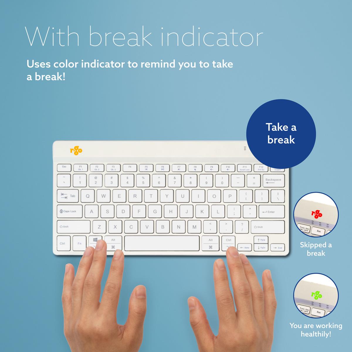 Compact Break Ergonomic - Keyboard - Wireless - White - Qwerty Us