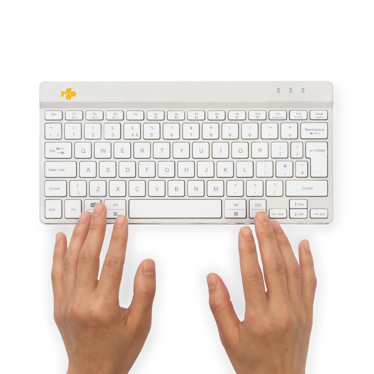 Compact Break Ergonomic - Keyboard - Wireless - White - Qwerty Us