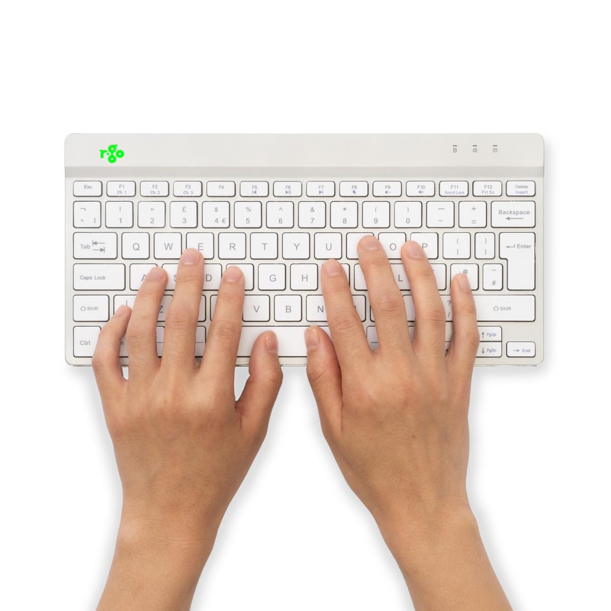 Compact Break Ergonomic - Keyboard - Wireless - White - Qwerty Us