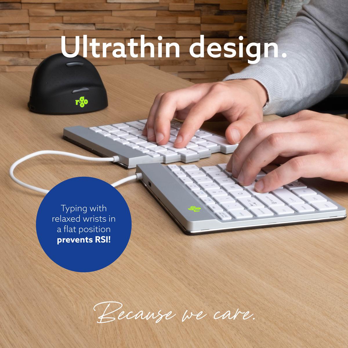 Split Break Ergonomic - Keyboard - Wireless - White - Qwerty Us
