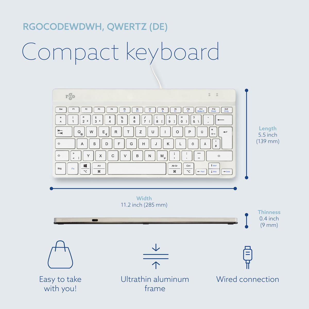 Compact Break Ergonomic - Keyboard - Wired - Qwertzu German