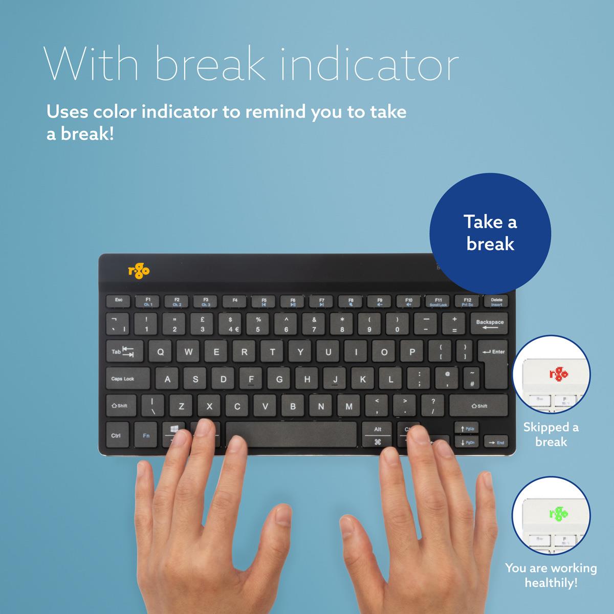 Compact Break Ergonomic - Keyboard - Wireless - Black - Azerty Belgian