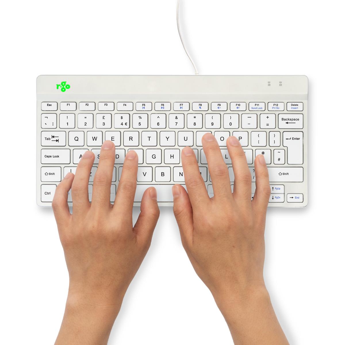 Compact Break ergonomic - Keyboard - Wired - White - Qwerty Uk