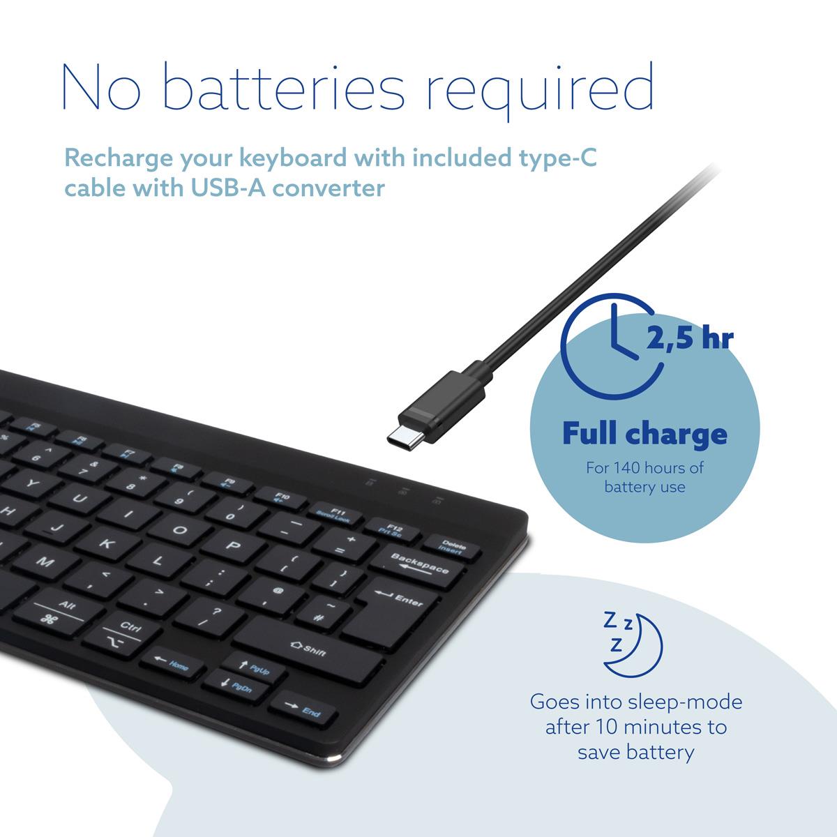 Compact Break Ergonomic - Keyboard - Wireless - Black - Qwerty Uk