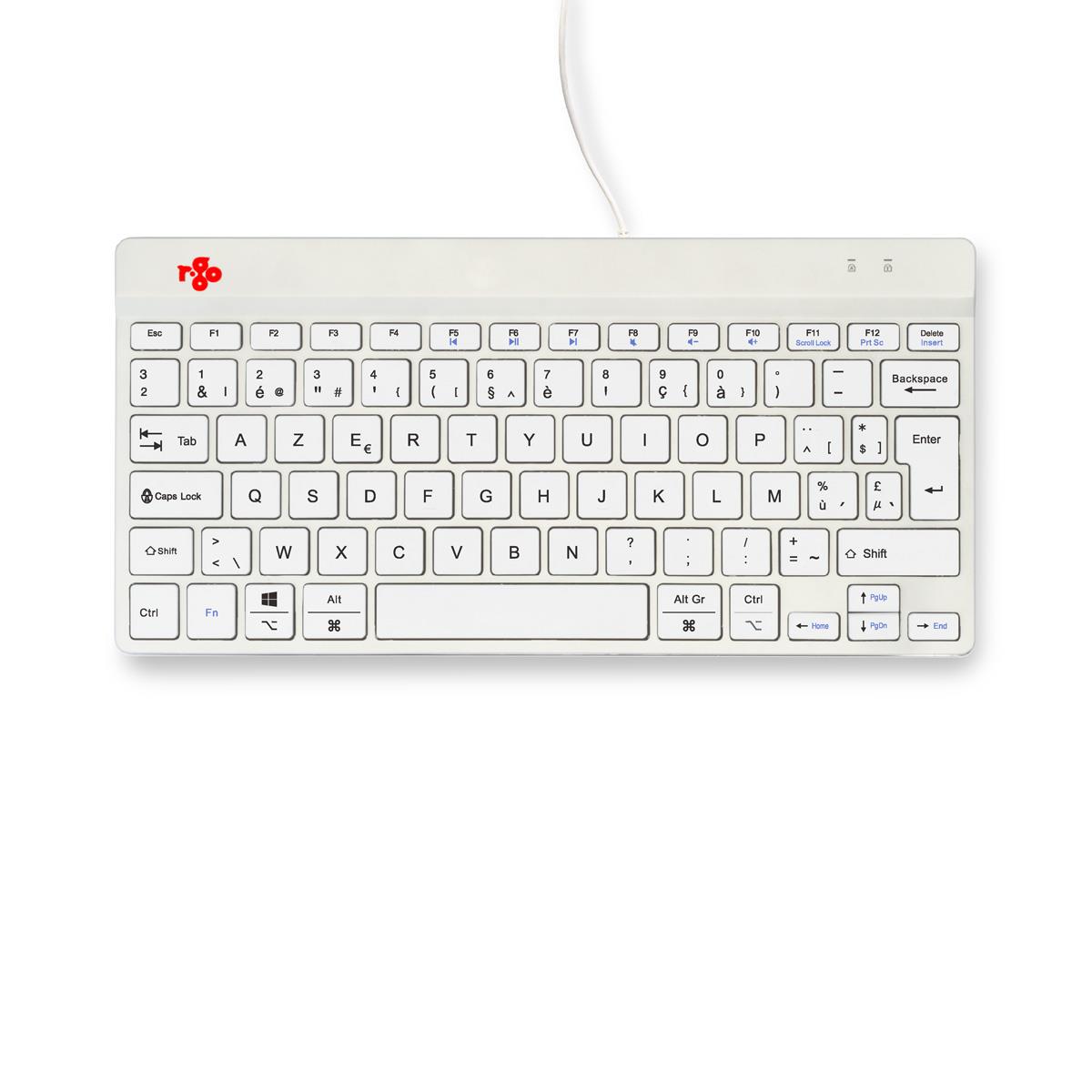 Compact Break ergonomic - Keyboard - Wired - White - Azerty Belgian