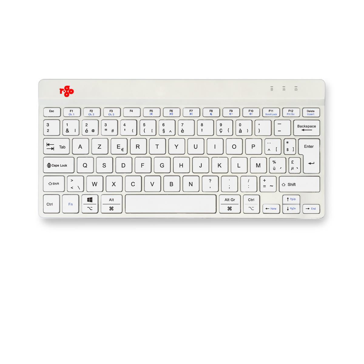 Compact Break ergonomic - Keyboard - Wireless - White - Azerty Belgian