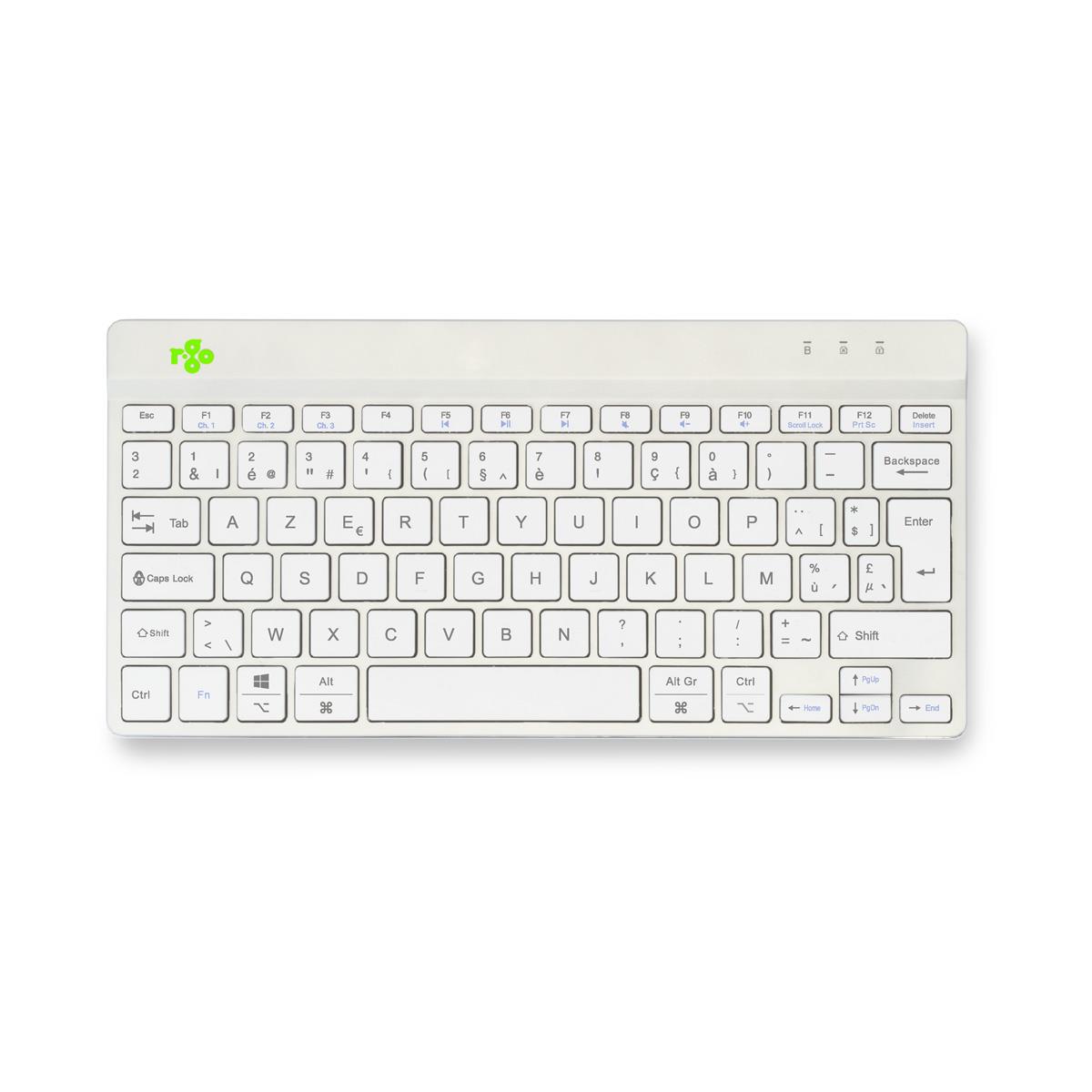 Compact Break ergonomic - Keyboard - Wireless - White - Azerty Belgian