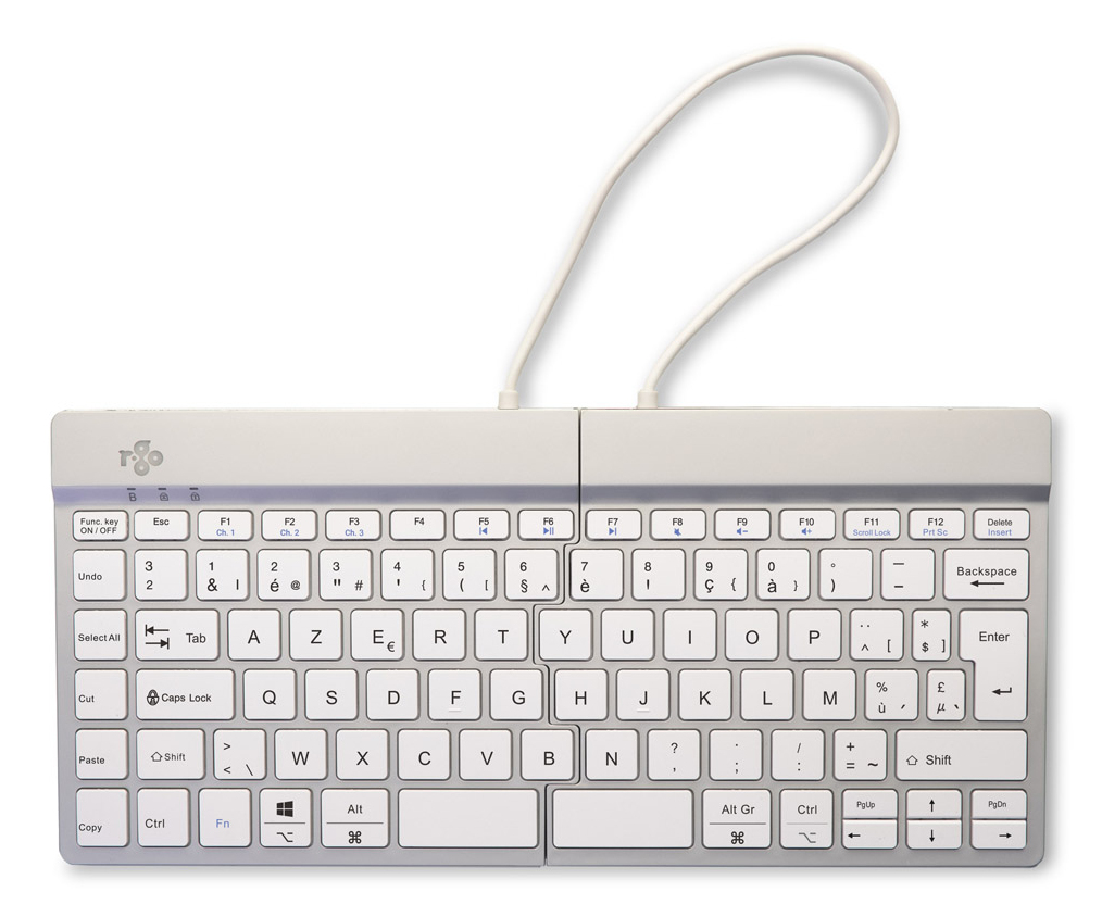 Split Break Ergonomic - Keyboard - Wireless - White - Azerty Belgian