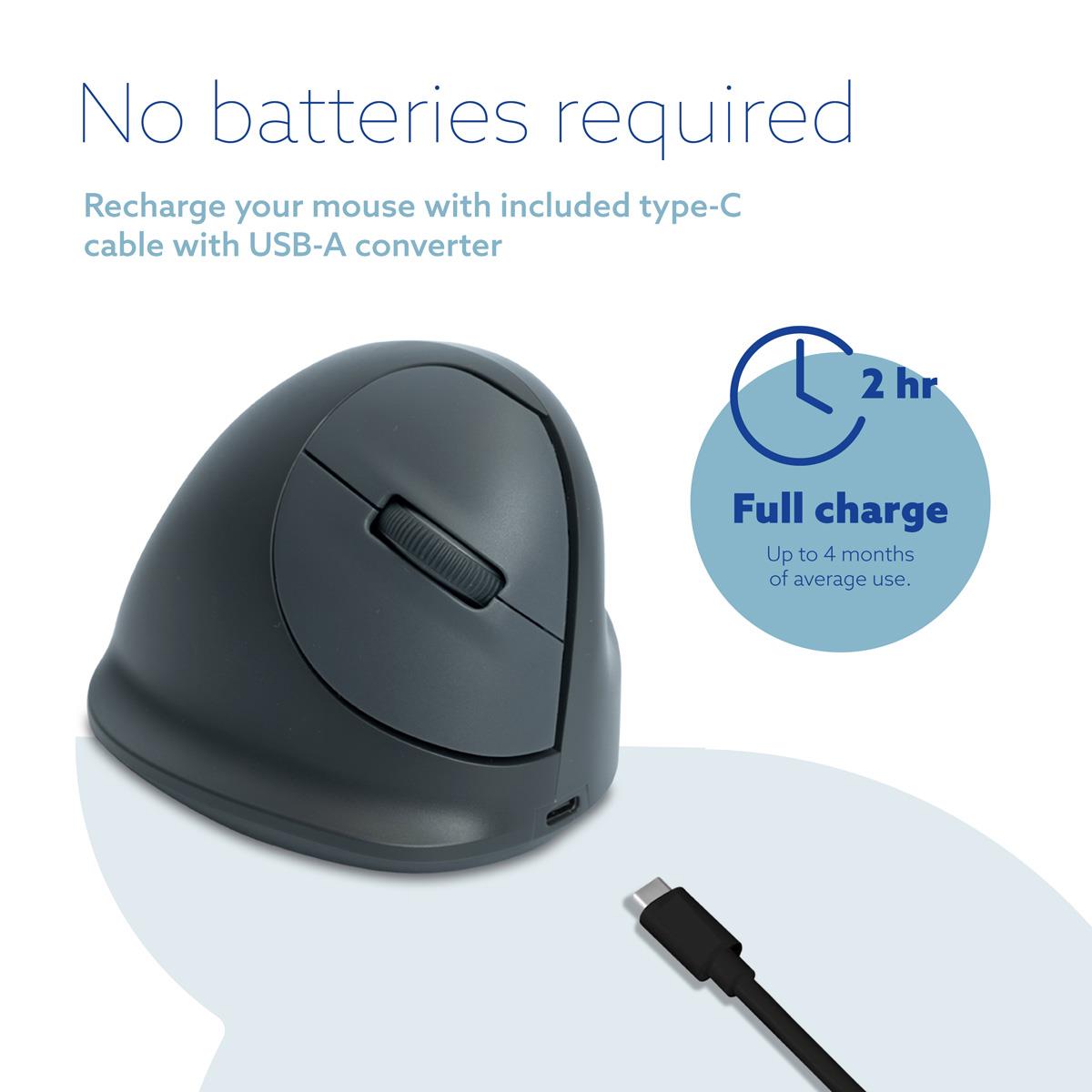 He Basic Vertical Mouse - Ergonomic Mouse - Right Handed - Medium - Wireless