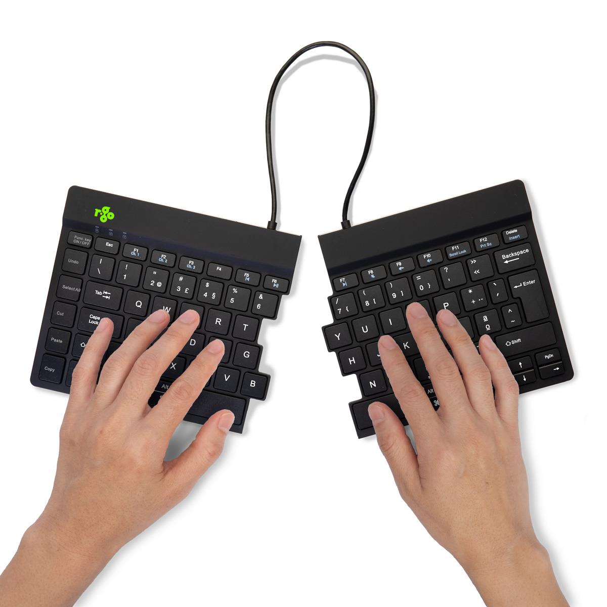 Split Break Ergonomic - Keyboard - Wireless - Black - Qwerty Pt