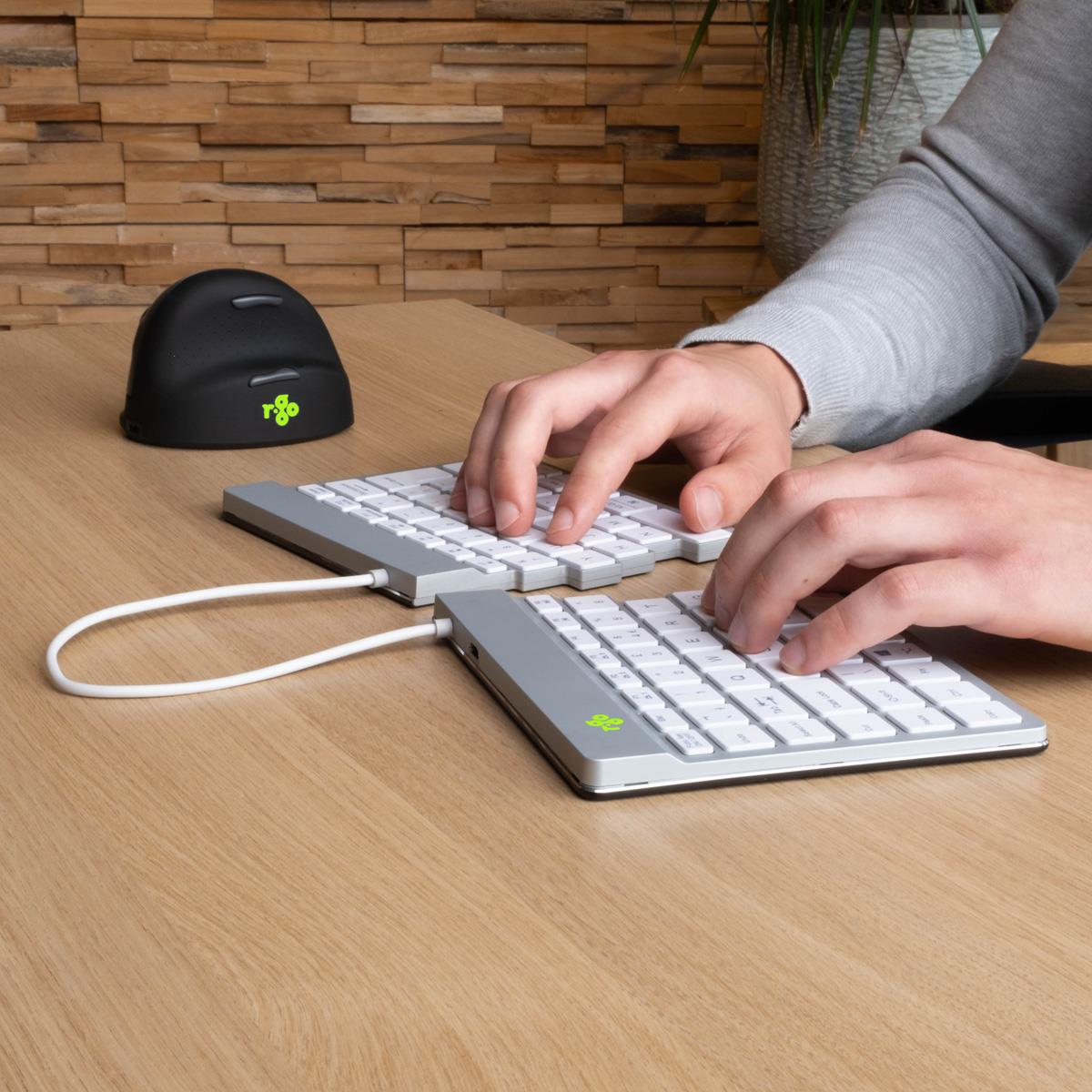 Split Break Ergonomic - Keyboard - Wireless - White - Qwerty Es