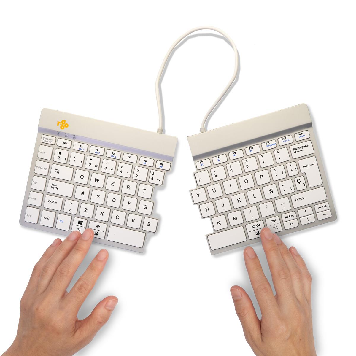 Split Break Ergonomic - Keyboard - Wireless - White - Qwerty Es