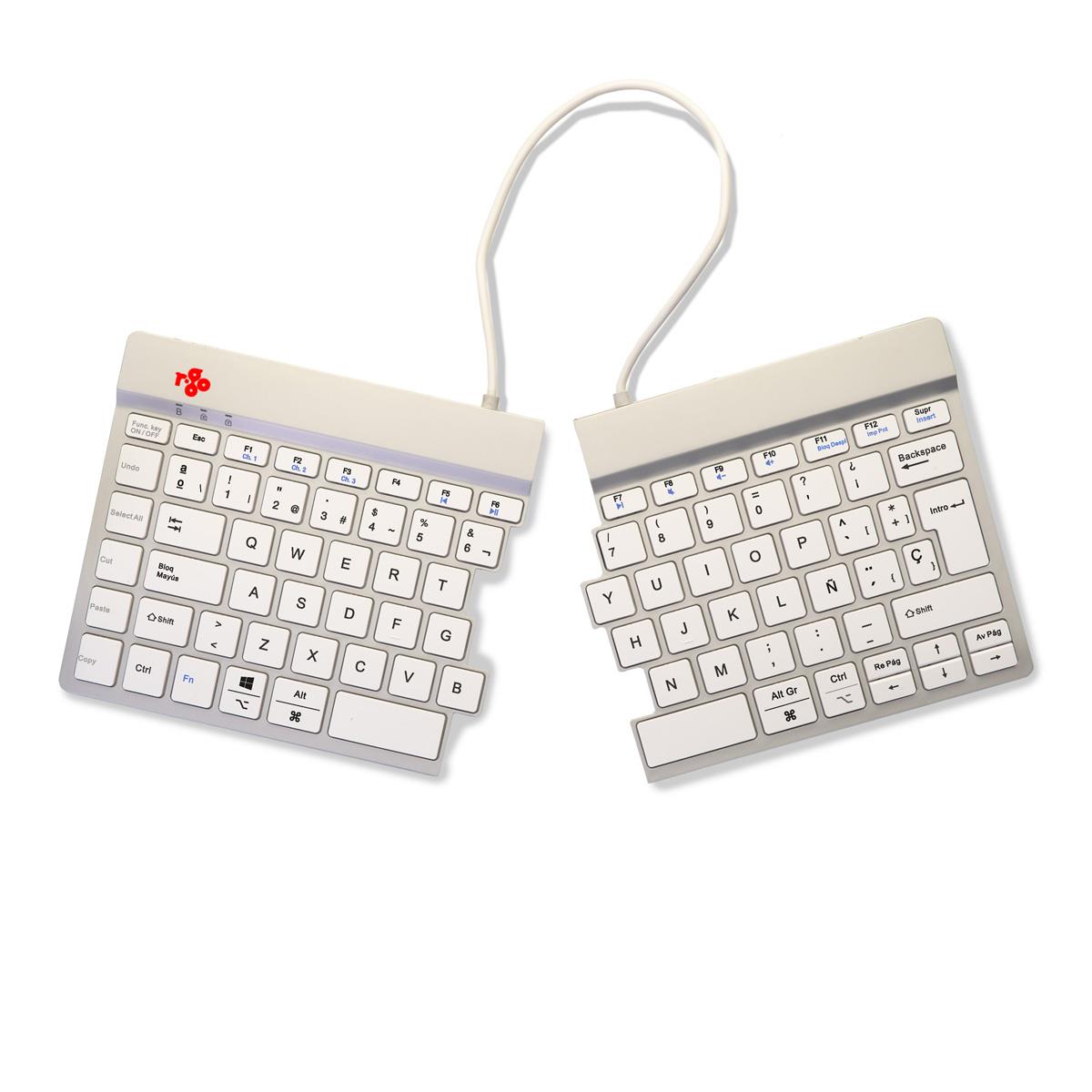 Split Break Ergonomic - Keyboard - Wireless - White - Qwerty Es