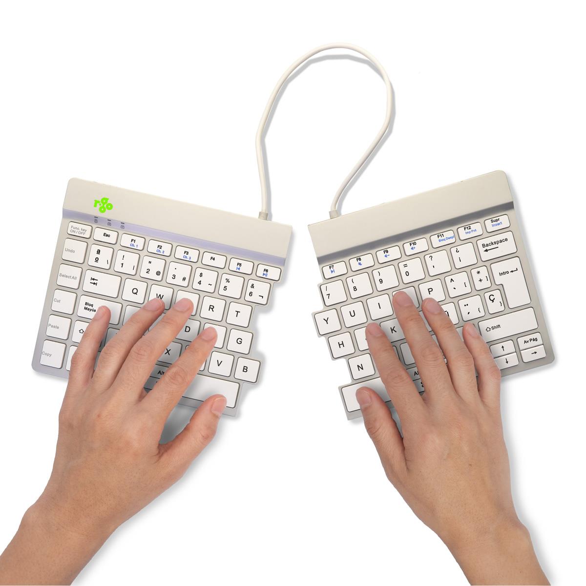 Split Break Ergonomic - Keyboard - Wireless - White - Qwerty Es