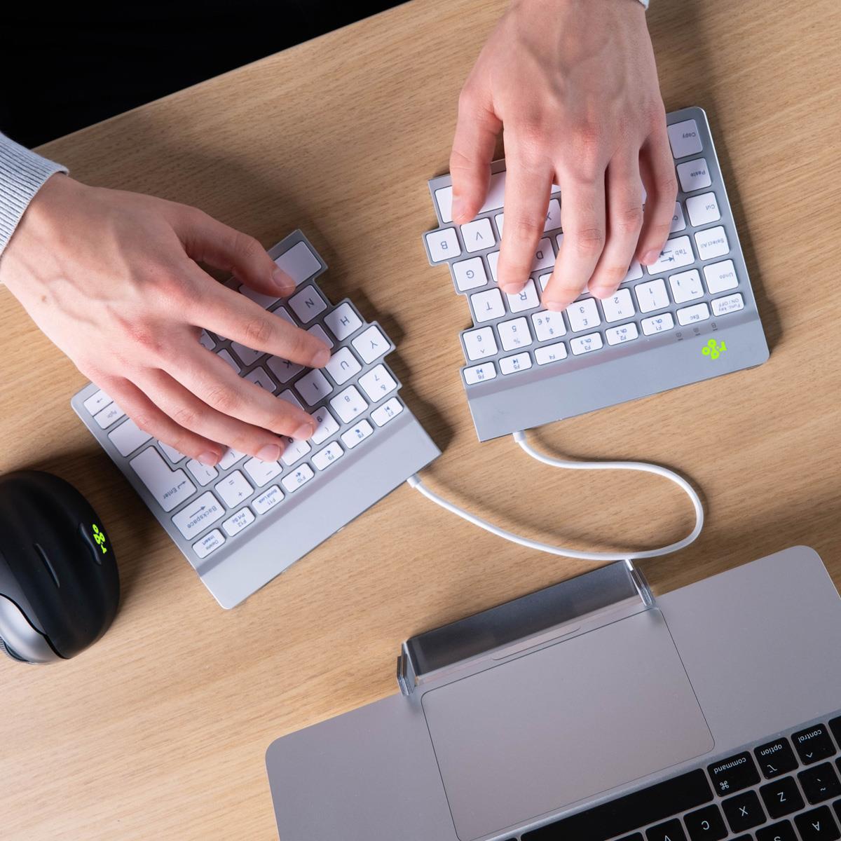 Split Break Ergonomic - Keyboard - Wireless - White - Qwerty It