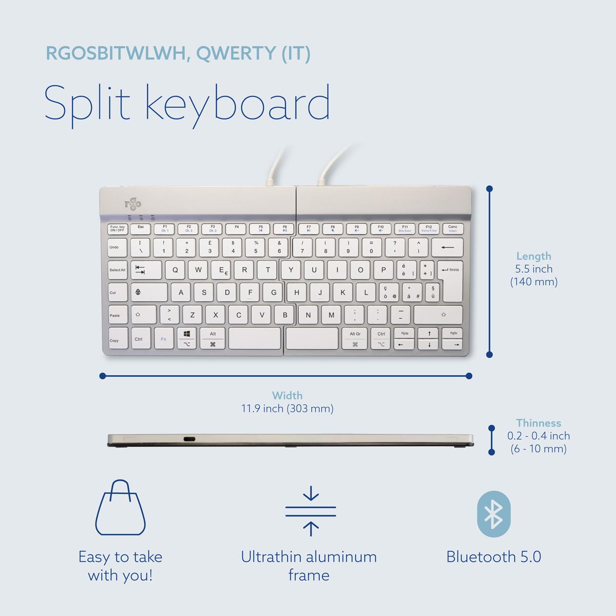 Split Break Ergonomic - Keyboard - Wireless - White - Qwerty It