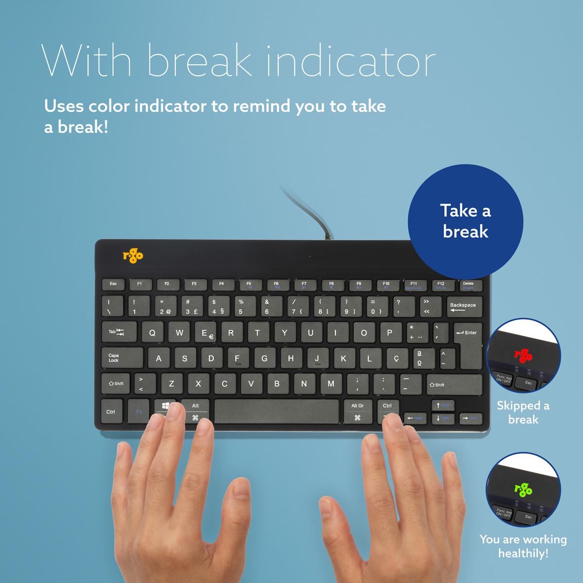Compact Break Ergonomic - Keyboard - Wired - Black - Qwerty Pt