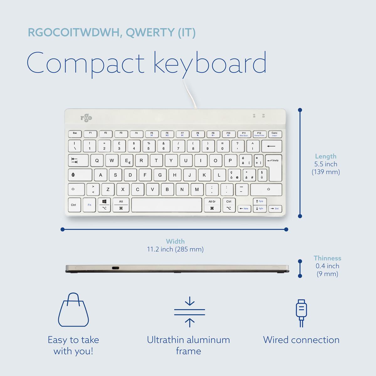 Ergonomic Kb Comp Qwerty(it) Wired White