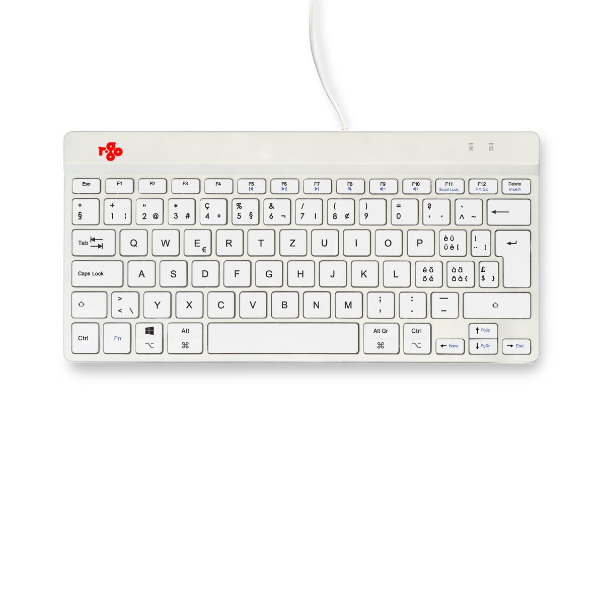 Ergonomic Kb Comp Qwertz(ch) Wired White