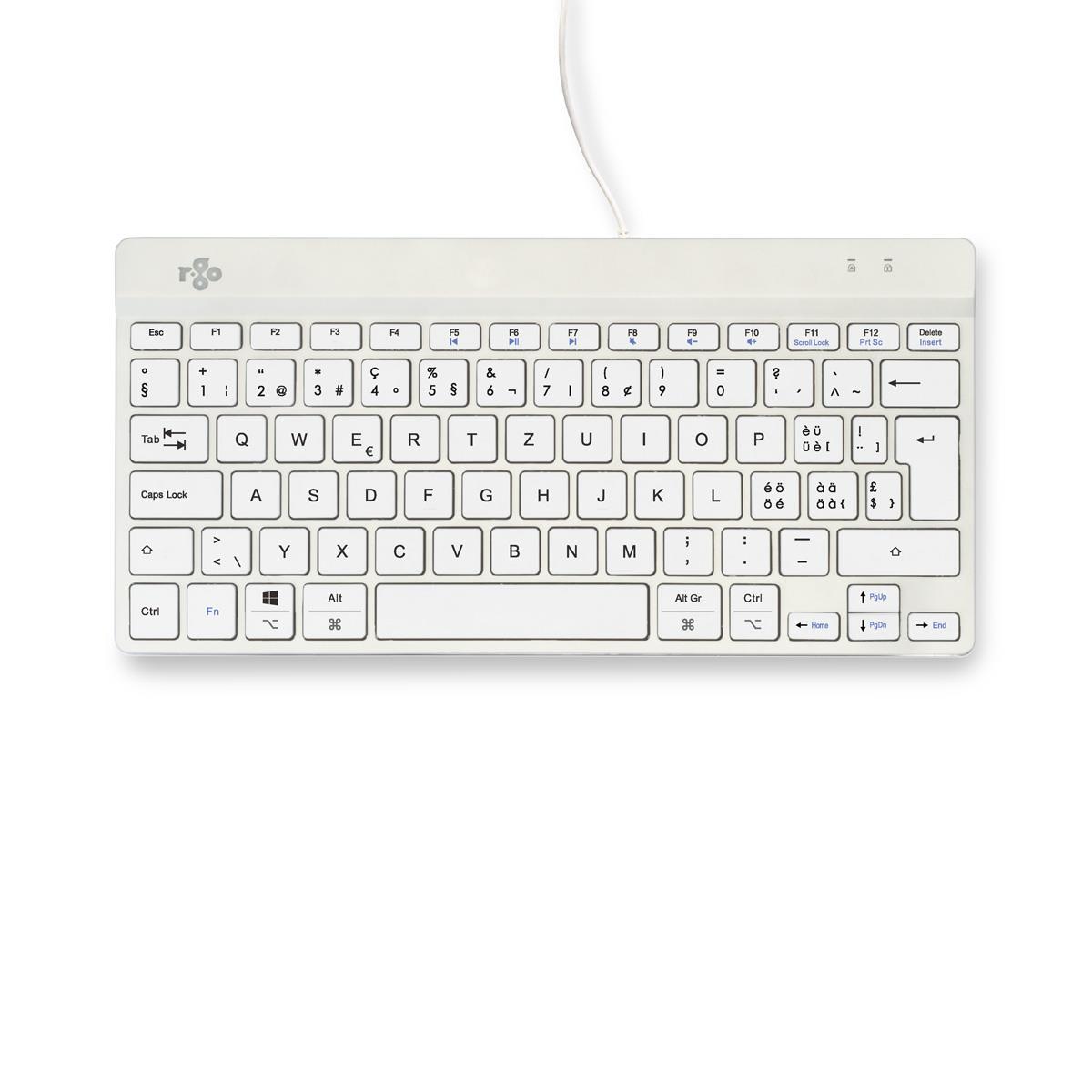 Ergonomic Kb Comp Qwertz(ch) Wired White