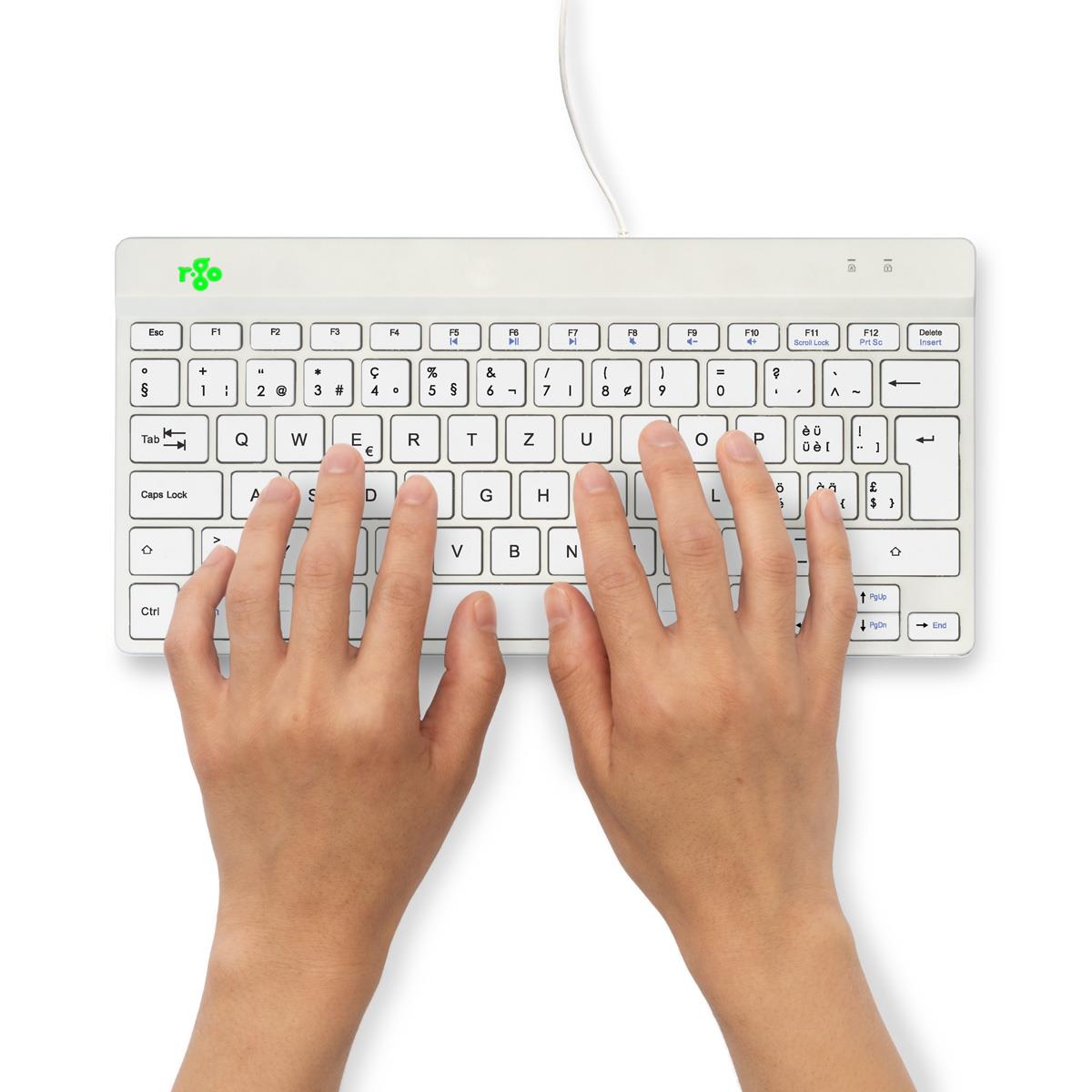 Ergonomic Kb Comp Qwertz(ch) Wired White