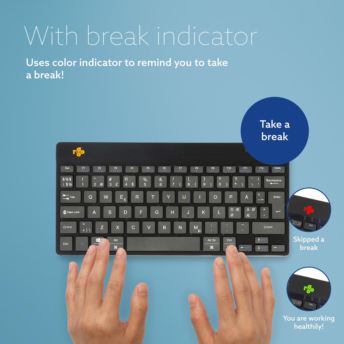 Compact Break Ergonomic - Keyboard - Wireless - Black - Qwerty Nordic
